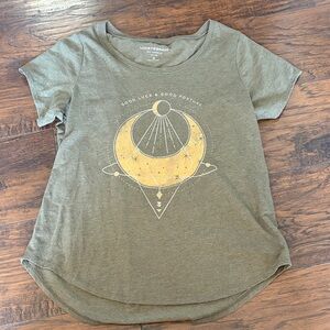 Lucky Brand Green Celestial Tee